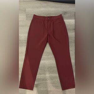 State & Liberty maroon tech chinos